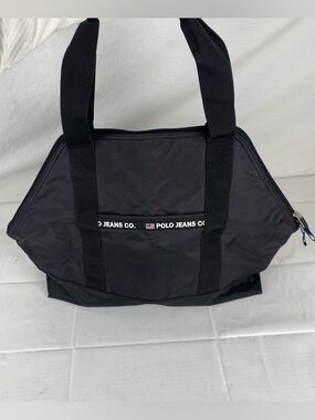 Vintage Polo Jeans Co Ralph Lauren Black Nylon Tote Bag Travel Gym Y2